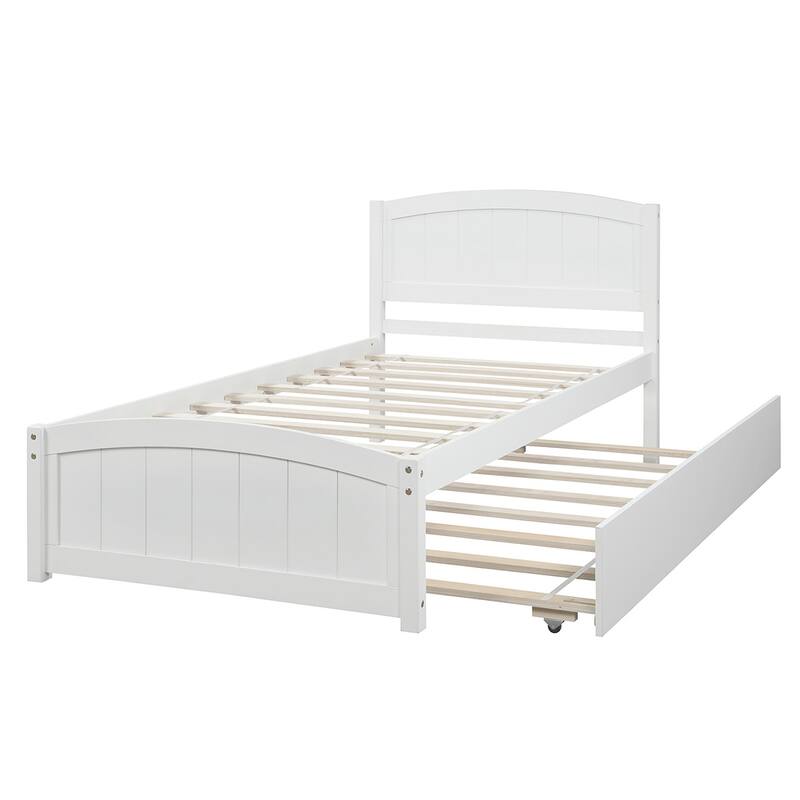 Merax Twin Size Platform Bed with Trundle