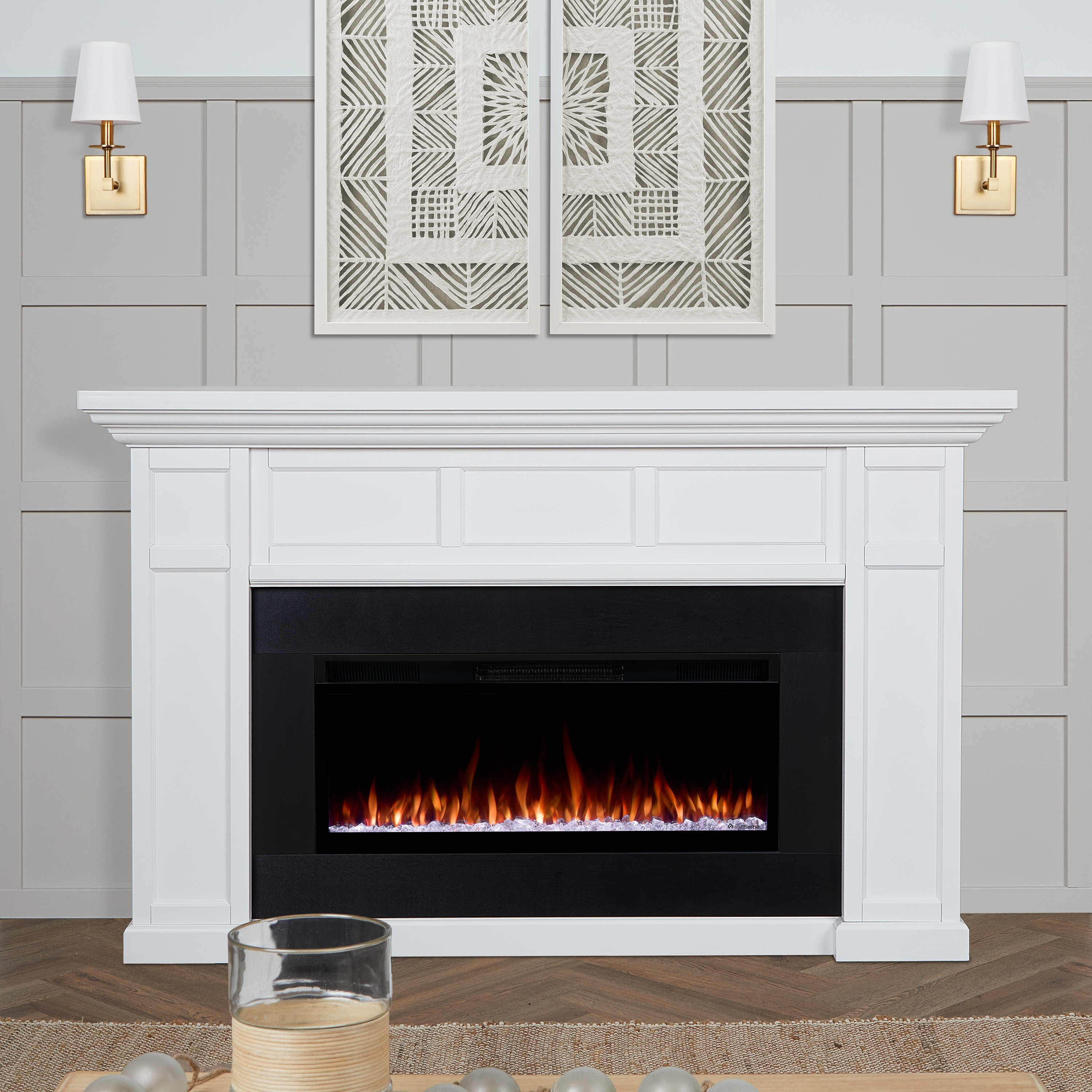 Real Flame Alcott Electric Smart Landscape Fireplace 75"