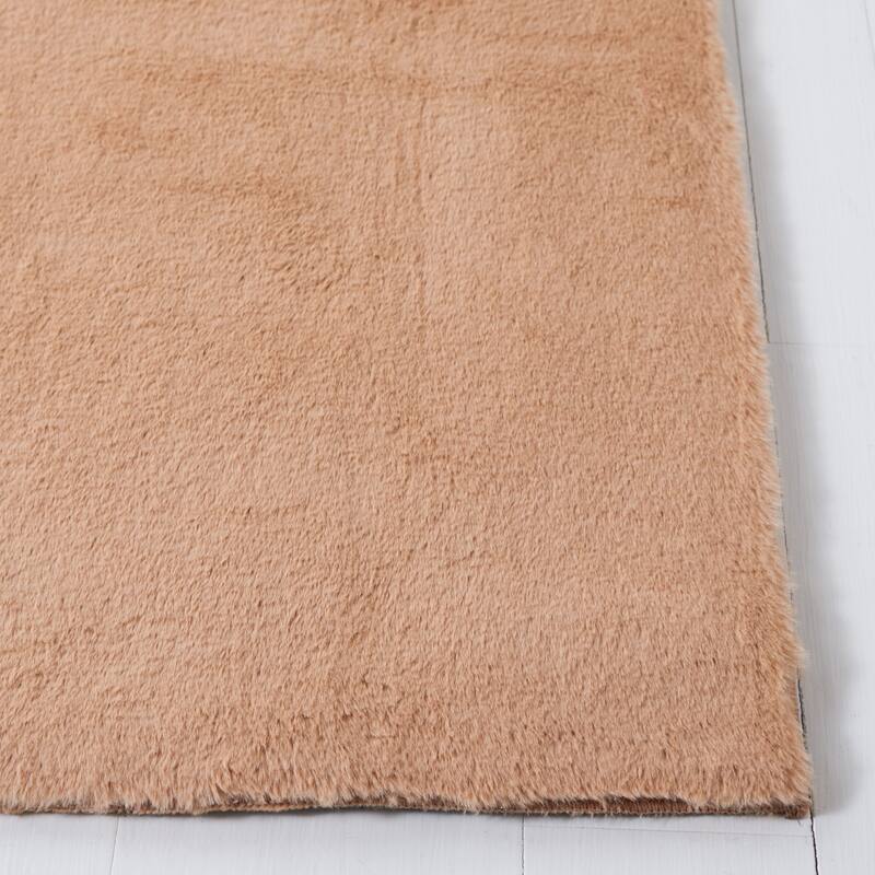 SAFAVIEH Faux Rabbit Fur Catja Machine Washable Slip Resistant - 6' x 9' - Beige - Rectangle