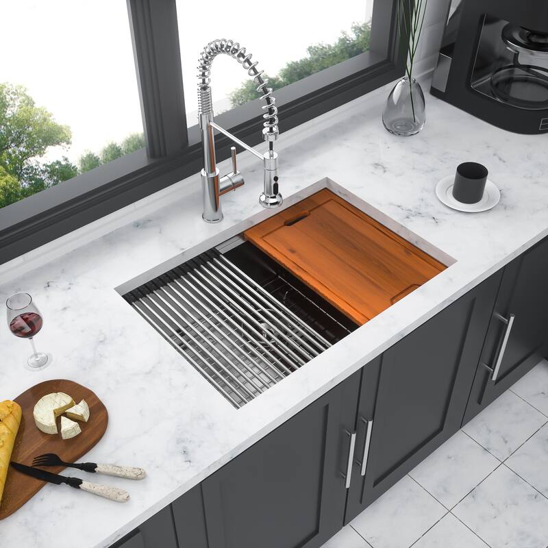 Single Bowl Undermount Workstation Kitchen Sink