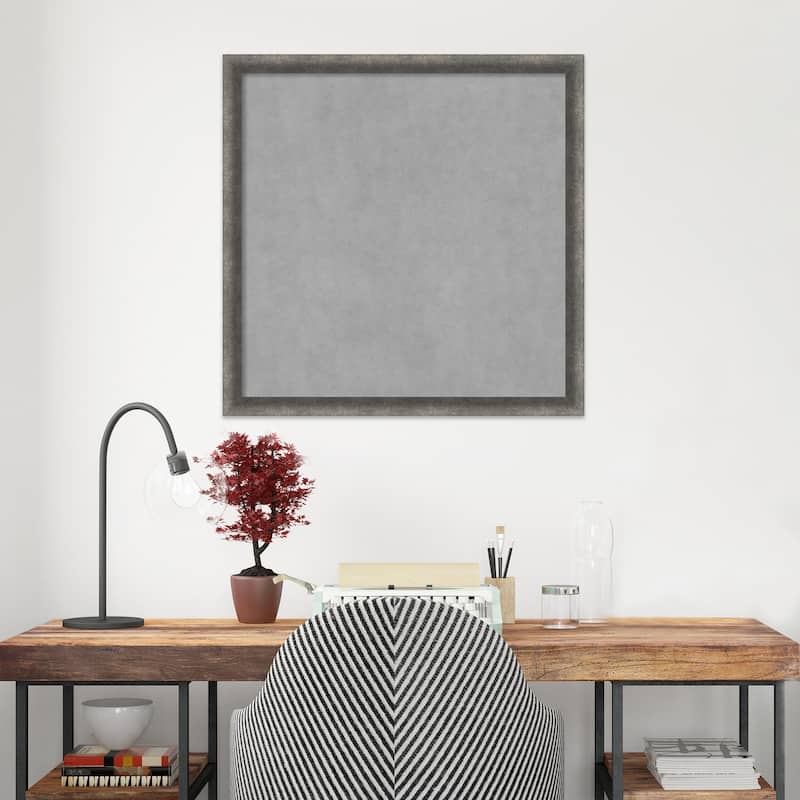 Amanti Art Burnished Concrete Narrow Framed Magnetic Board