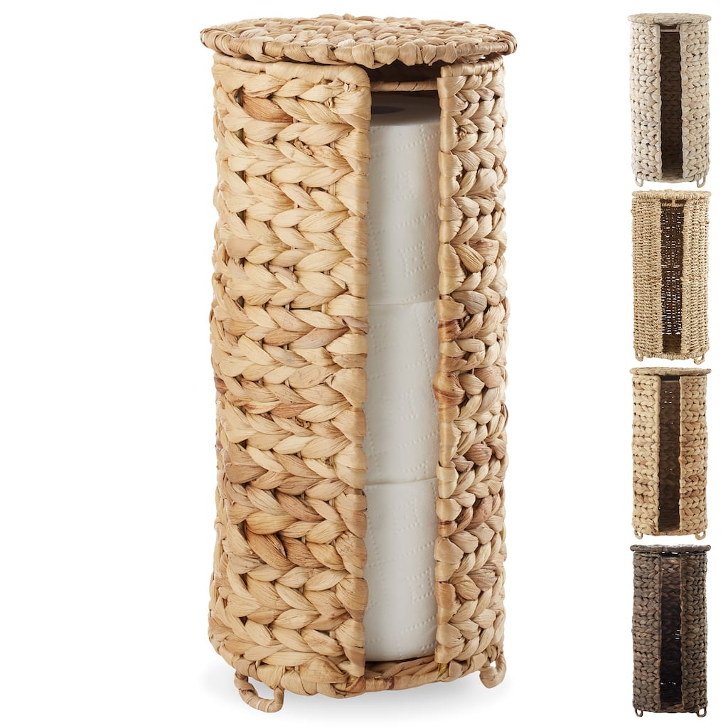 Toilet Paper Roll Holder Stand Bathroom Tissue Storage Organizer