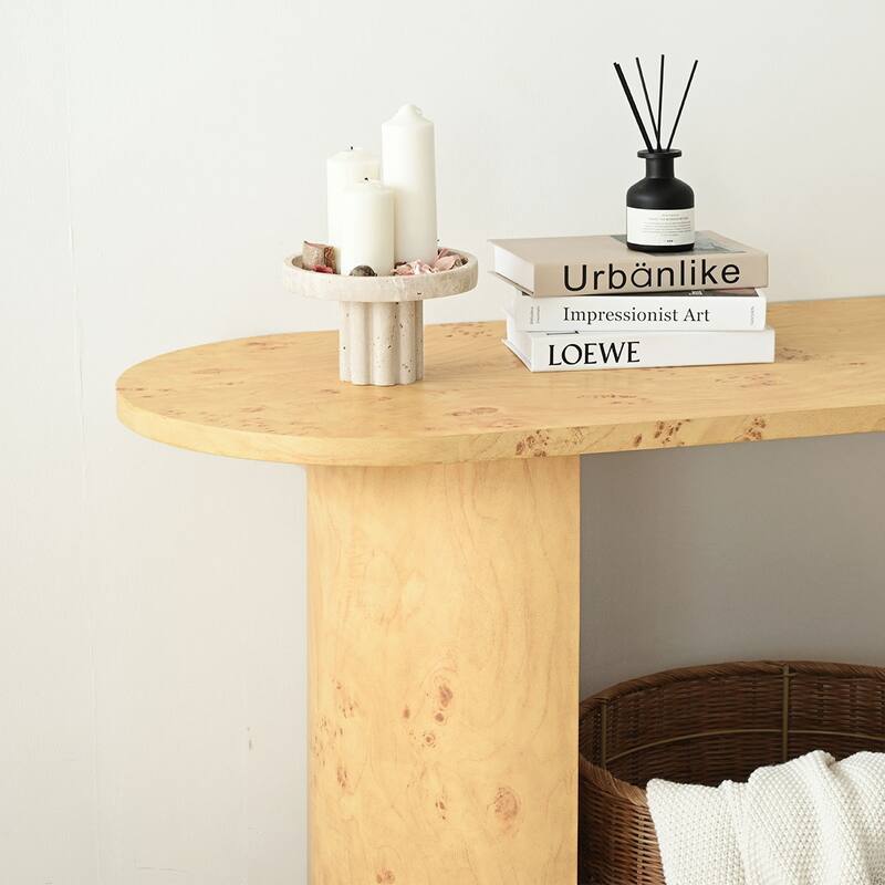 Burl Wood 60" Console Table