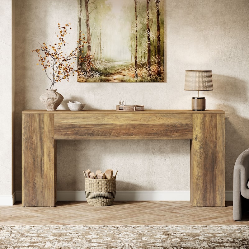 71-Inch Console Table for Entryway, Farmhouse Sofa Table Behind Couch, Wood Entrance Accent Table