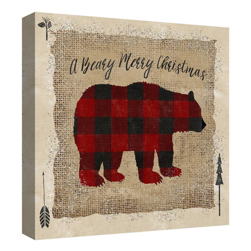 Buffalo Check Bear by Beth Albert Canvas Art Print
