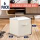 6 Pack Foldable Collapsible Storage Box Bins Shelf Basket Cube Organizer with Dual Handles -13 x 13 x 13