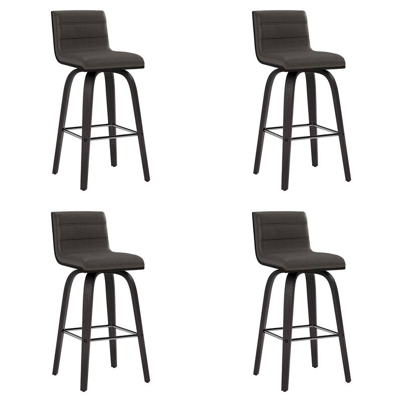 Skara Mid-Century Swivel Counter Stool, Upholstered Counter Height Chair with Bentwood Legs