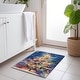 preview thumbnail 13 of 16, Machine Washable Indoor/ Outdoor Abstract Christmas Tree Chantille Rug Navy - 1'8" x 2'6"