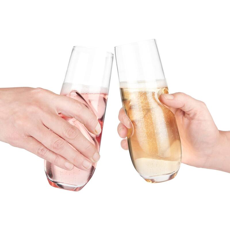 Final Touch Bubbles Champagne Glass Set with Opener - 10 oz