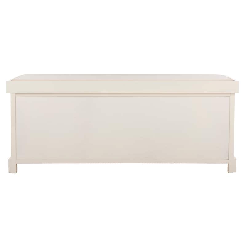 SAFAVIEH Eola Grey/ White Storage Bench - 47" x 16.1" x 19.9" - 47"W x 16"D x 20"H