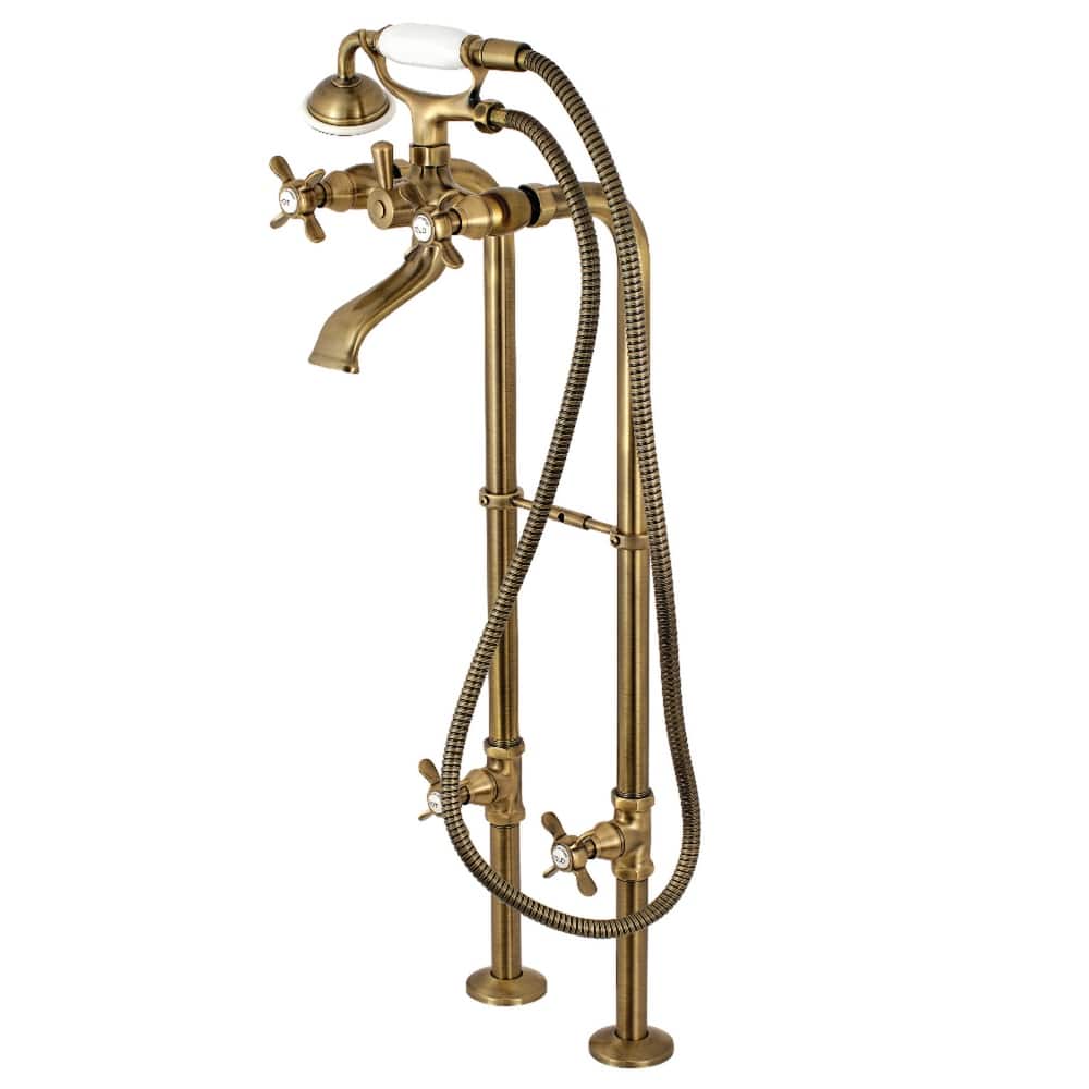 Kingston Brass Traditional Freestanding Tub Faucet with Supply Line and Stop Valve