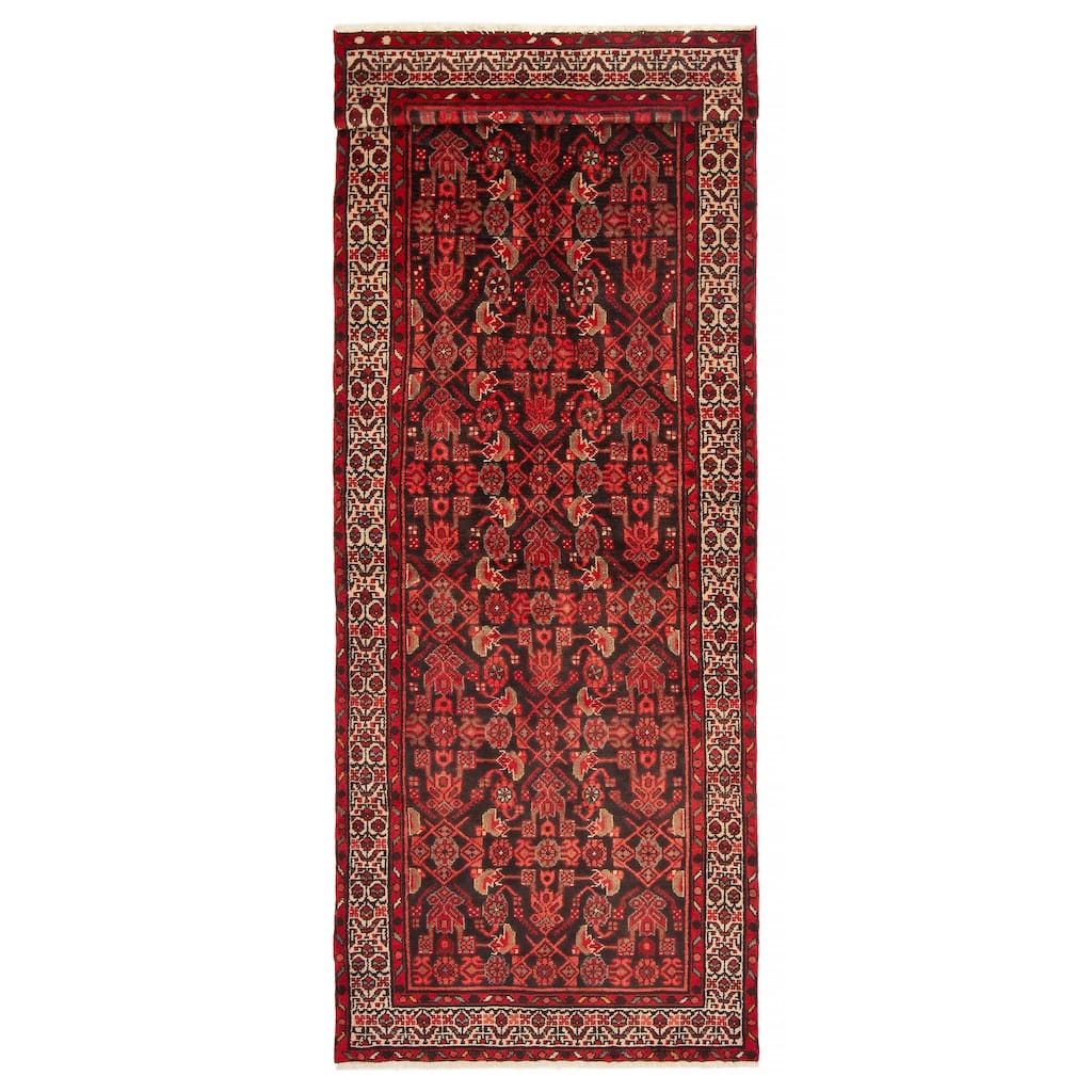 ECARPETGALLERY Hand-knotted Andelz Black Wool Rug - 3'5 x 9'9