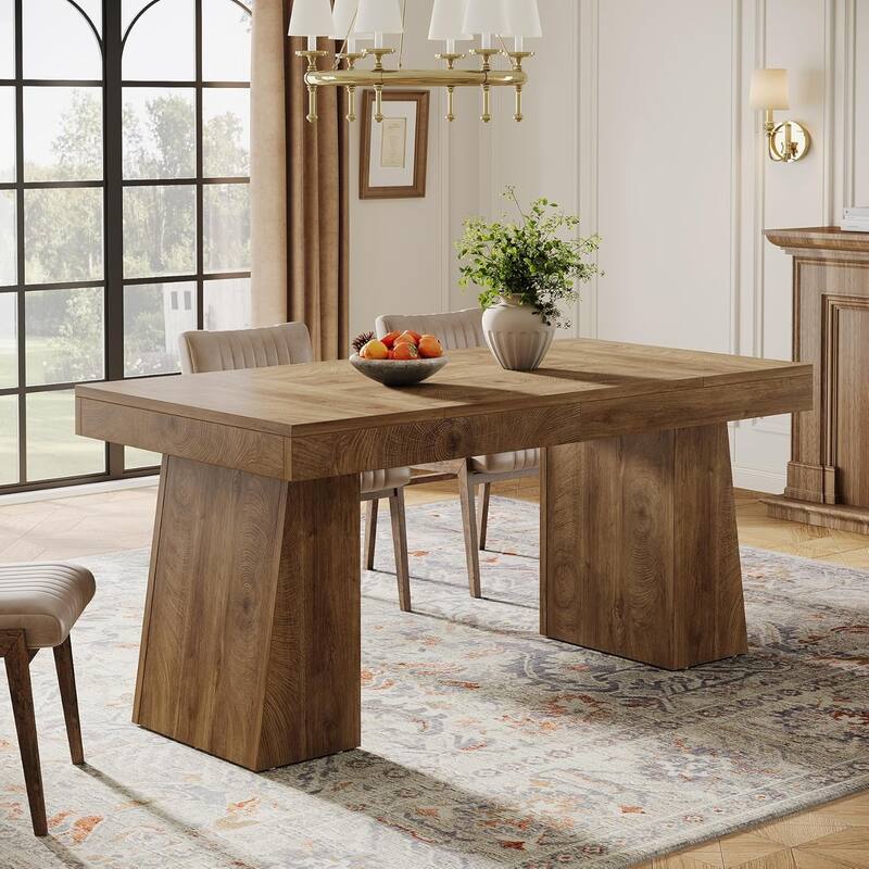 55 Inches Rectangular Dining Room Table, Brown