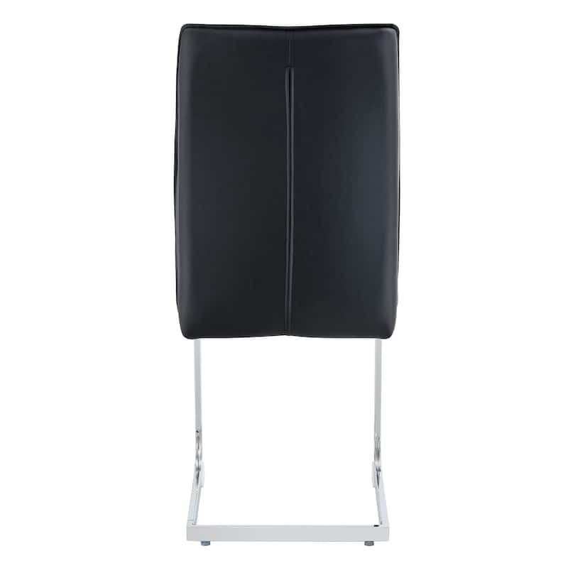 Industrial Style Arch Bar chair, Set of 6 PU Material High Resilience Dining Chair with Arched Metal Leg for Dining Room, Bar
