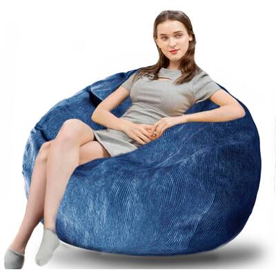 3 Ft Bean Bag Chair: Memory Foam Filled Bean Bag Chairs, Ultra Supportive Stuffed Bean Bag with Ultra Soft Corduroy Cover