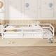 preview thumbnail 26 of 70, Full Size Montessori Floor Bed with Safety Fence, Solid Pine Wood Frame, Kids Low-Profile Bed for Boys and Girls, Easy Assembly