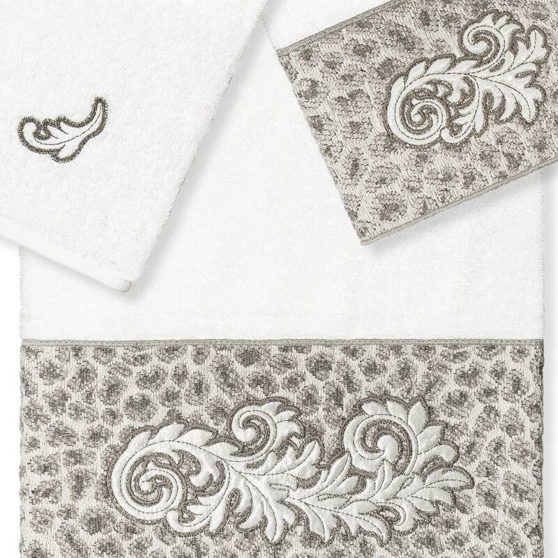 Authentic Hotel and Spa 100% Turkish Cotton April 3PC Embellished Towel Set