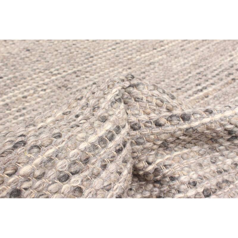 ECARPETGALLERY Braid weave Sienna Grey Wool Rug - 5'2 x 7'5