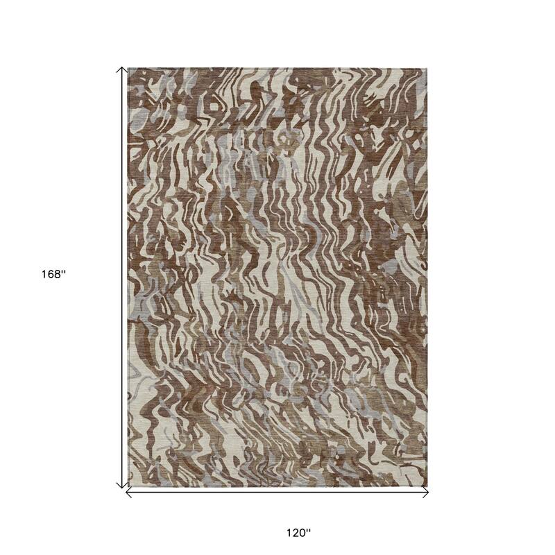 HomeRoots Abstract Transitional Rectangle Outdoor Rug