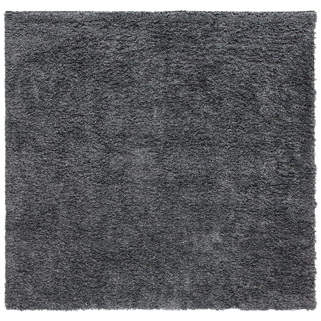 SAFAVIEH August Shag Veroana Solid 1.5-inch Thick Rug - 6'7" Square - Charcoal