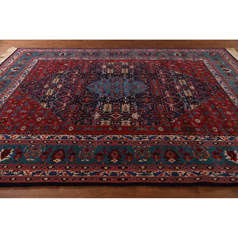 Vegetable Dye Tabriz Chinese Area Rug Handmade Wool Carpet - 9'3"x 12'1"