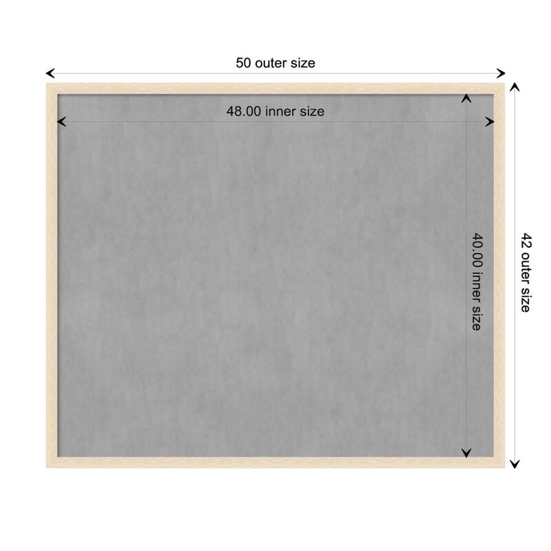 Amanti Art Woodgrain Stripe Blonde Framed Magnetic Board - Board Size 48x40