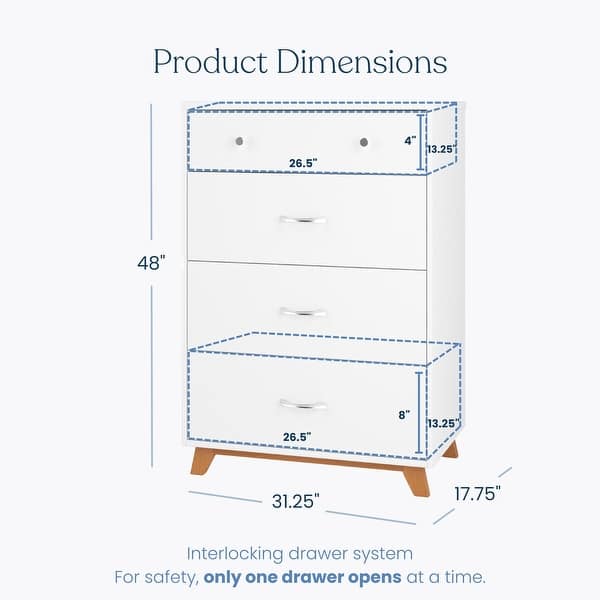dimension image slide 2 of 3, HALO Soho 4 Drawer Chest