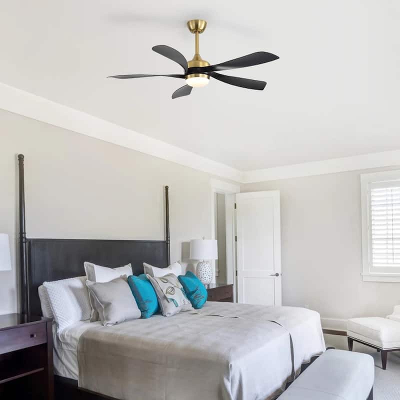 52" Downrod Ceiling Fan with Light and Remote,Reversible DC Motor,for Living Room Bedroom Patio - 52 Inches