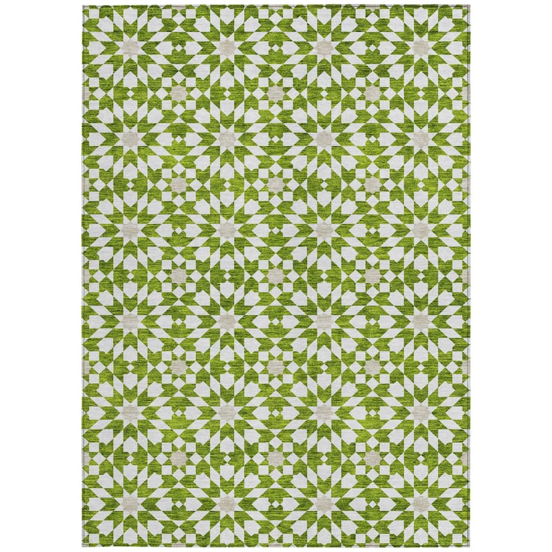 HomeRoots Floral Medallion Transitional Rectangle Outdoor Rug