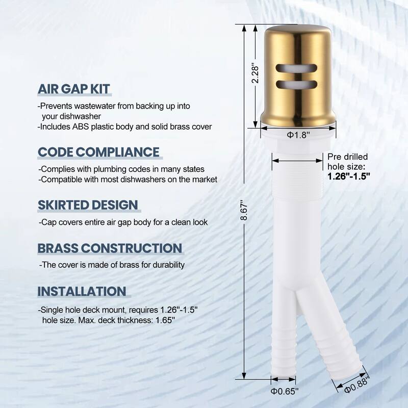 WOWOW Pull Down Sprayer Kitchen Faucet with Dishwasher Air Gap