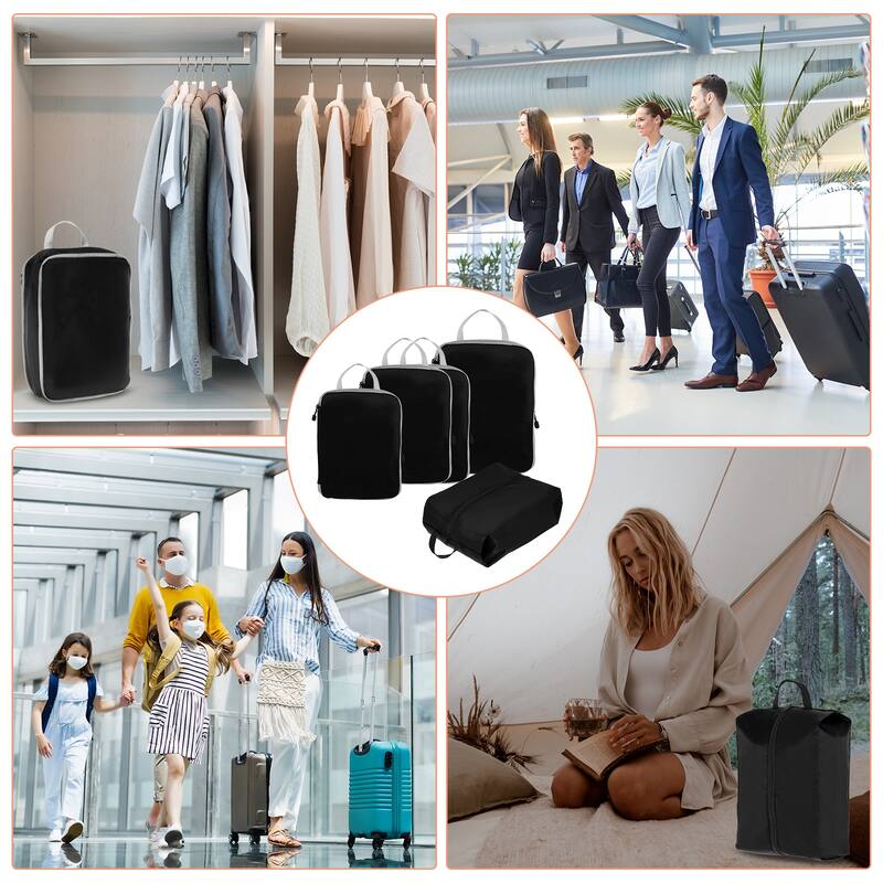 5Set Compression Packing Cube for Travel Waterproof Luggage Organizer