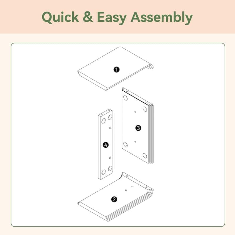 C-Shaped Solid Wood End Table for Living Room, Small Space, Easy Assembly