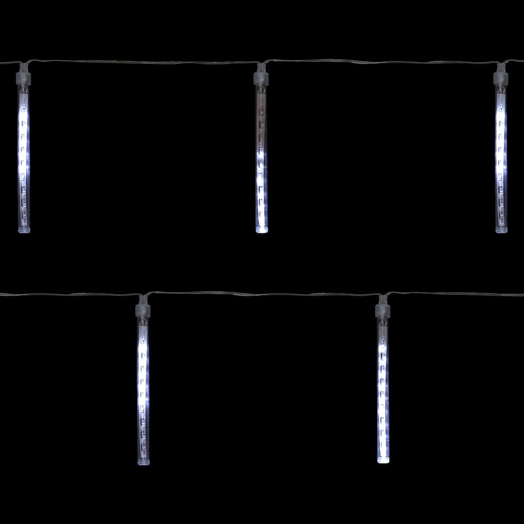 Set of 10 White Transparent Dripping Icicle Snowfall Christmas Light Tubes - 14.25 ft Clear Wire - 14.25'