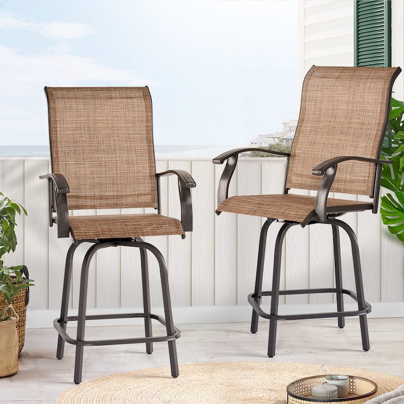 Aoxun Outdoor Metal Bar Height Swivel Bistro Set