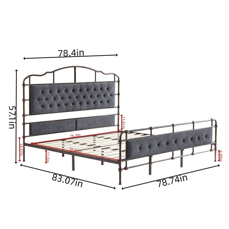 High Boad Metal bed with soft head and tail Bed Bath & Beyond 39410277