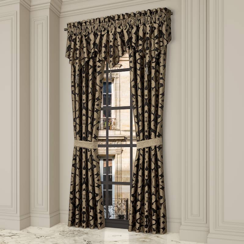 La Boheme Onyx Window Panel Pair - Black/Gold - 84 Inches