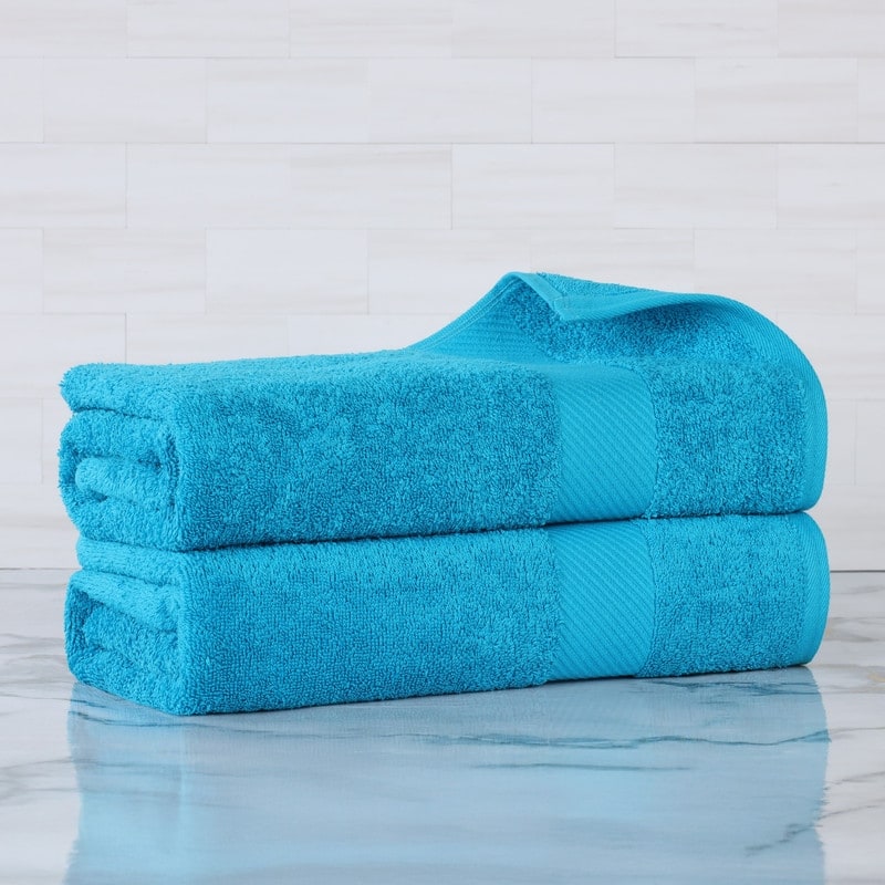 Superior Luxury Solid Highly Absorbent Egyptian Cotton Bath Sheet Towel - (Set of 2) - Capri Breeze