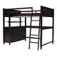 preview thumbnail 6 of 15, Full size Loft Bed with Drawers and Desk, Wooden Loft Bed with Shelves, Maximized Space, No Box Spring Required, Espresso