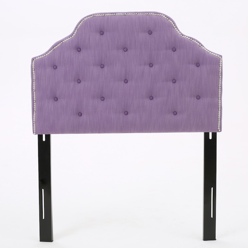 Roomfitters Twin Size Upholstered Headboard with Tufted Diamond Stitch and Nailhead Trim