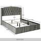 CraftPorch 2 Piece Bedroom Set in Luxurious Velvet Wingback Panel Upholstered Bed