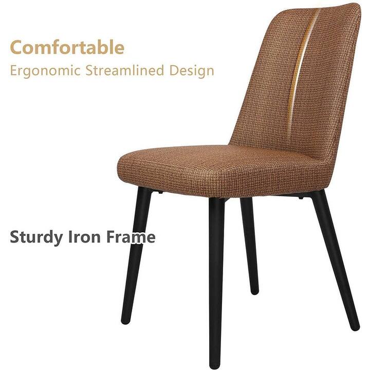 Set of 2 Upholstered Accent Chairs with Sturdy Metal Frame for Home - 18'' (L) x 18'' (W) x 33'' (H)