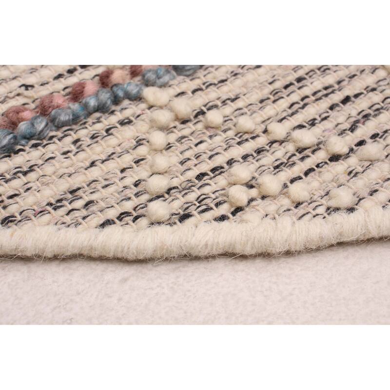 ECARPETGALLERY Braid weave Sienna Cream Wool Rug - 4'10 x 4'10
