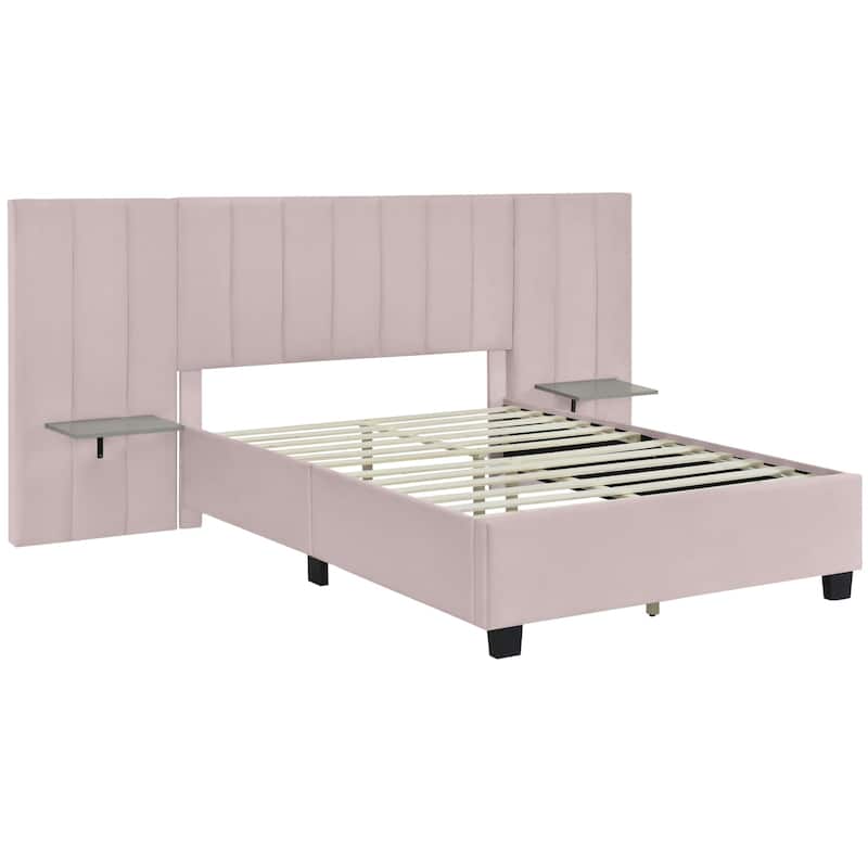 Velvet Upholstered Platform Bed