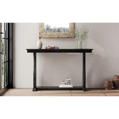 Farmhouse Style Entryway Table with Open Shelf