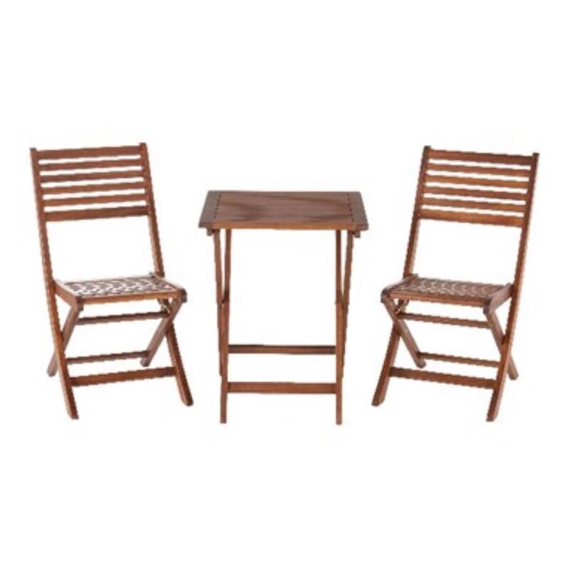 Living Accents Brown Wood Bistro Set 3 pcs - N/A