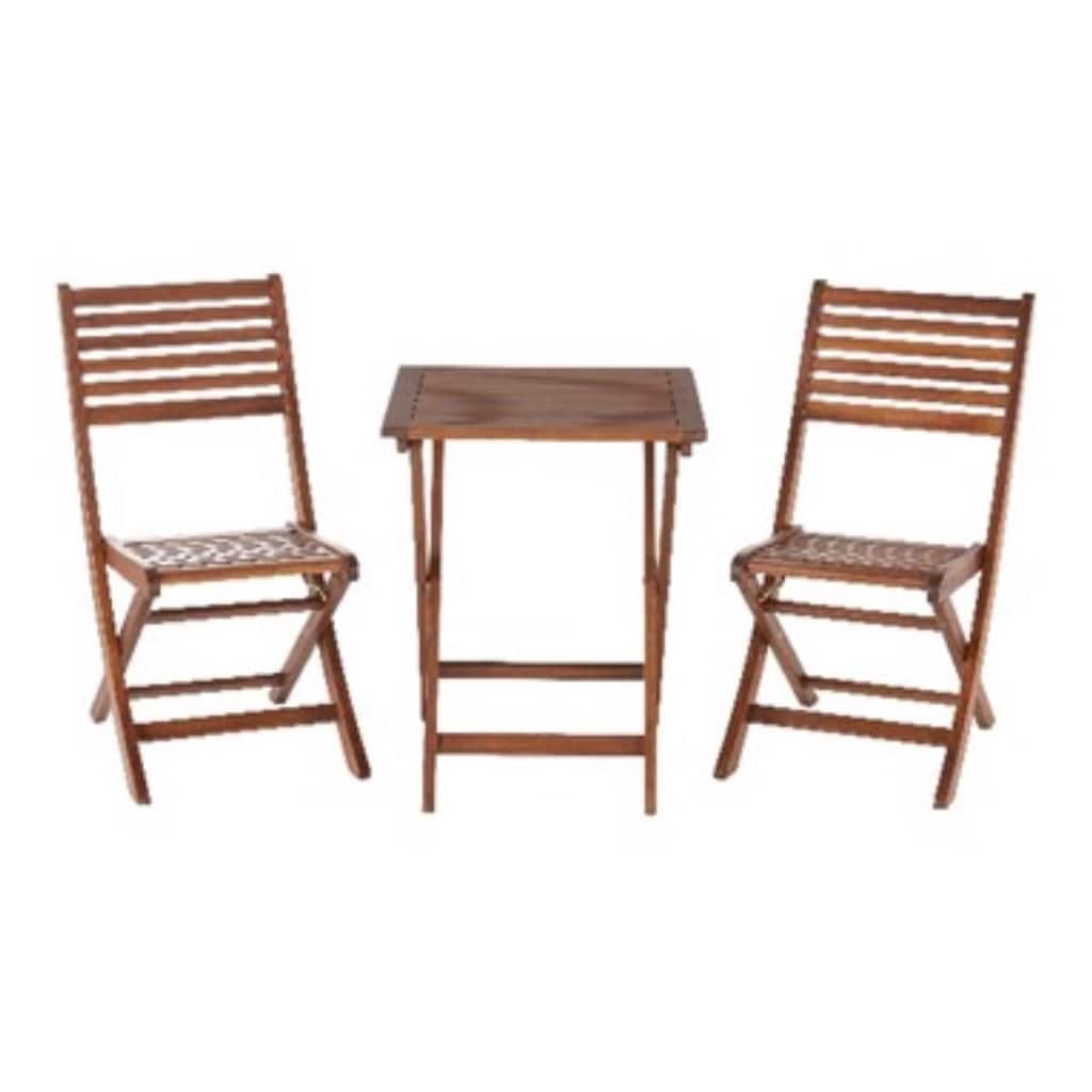 Living Accents Brown Wood Bistro Set 3 pcs - N/A