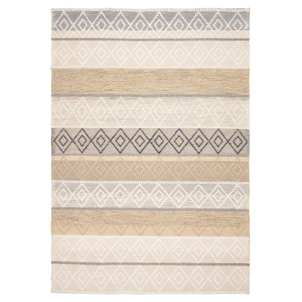 ECARPETGALLERY Braid weave Sienna Cream Wool Rug - 6'1 x 9'0