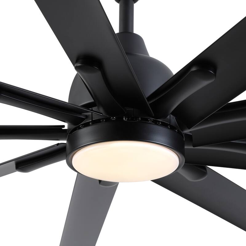 Cusp Barn 84'' Super Large Black Reversible 6 Speed Ceiling Fan with Light and Remote Control in Any Indoor or Outdoor Area