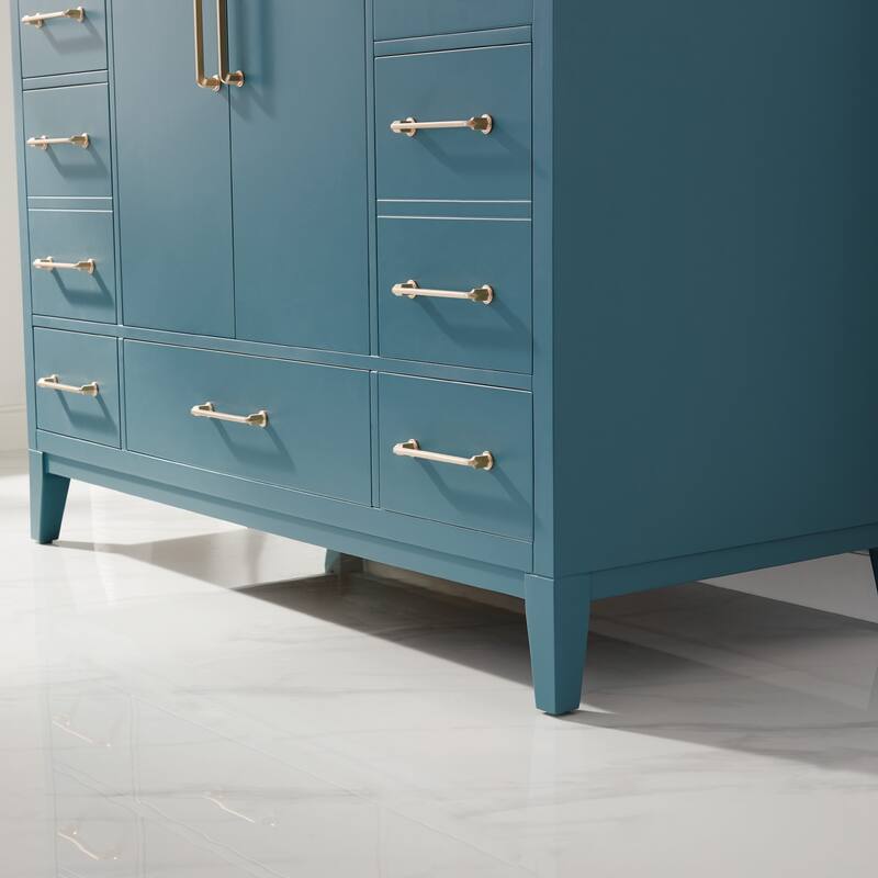 Altair Sutton Single Bathroom Vanity Set and Carrara White Countertop