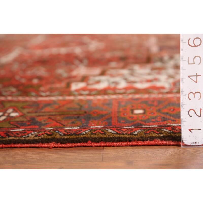 Hand Knotted Oriental 100% Wool Carpet Traditional Medallion Oranges & Rust Heriz Area Rug - 10' 1'' X 7' 9''